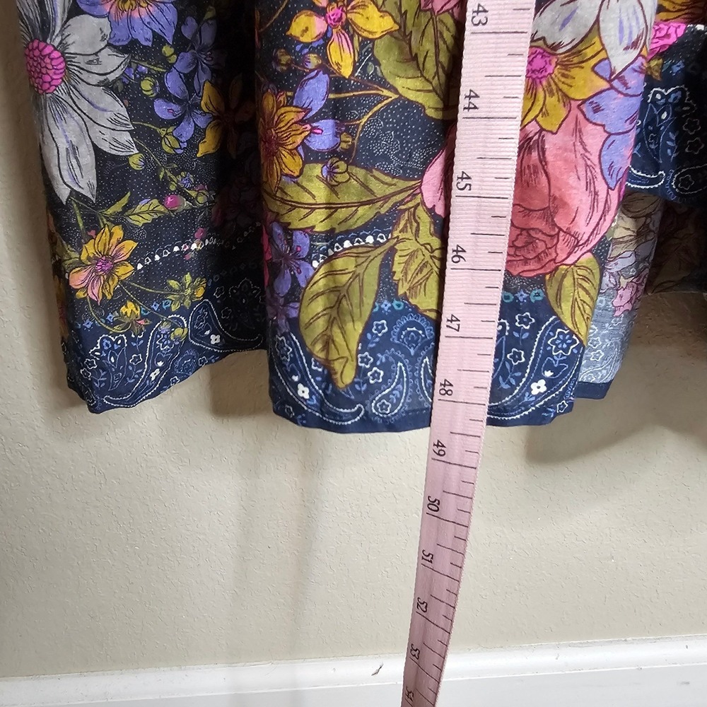 NATURAL LIFE Dark Floral Midi Dress with Pink and Yellow Accents - Picture 12 of 12